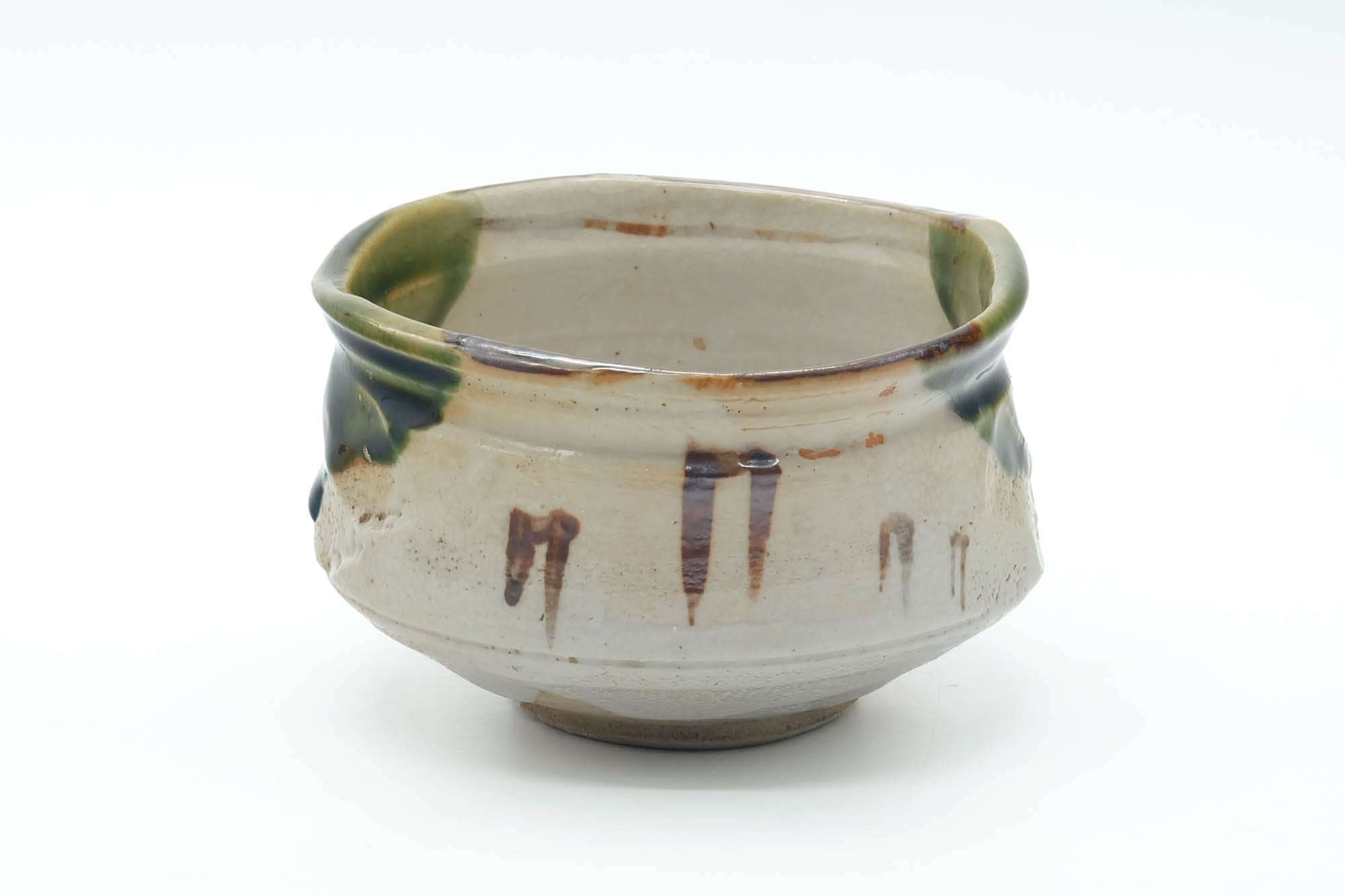 Japanese Matcha Bowl - Distorted Ao-Oribe Oribe-yaki Chawan - 400ml