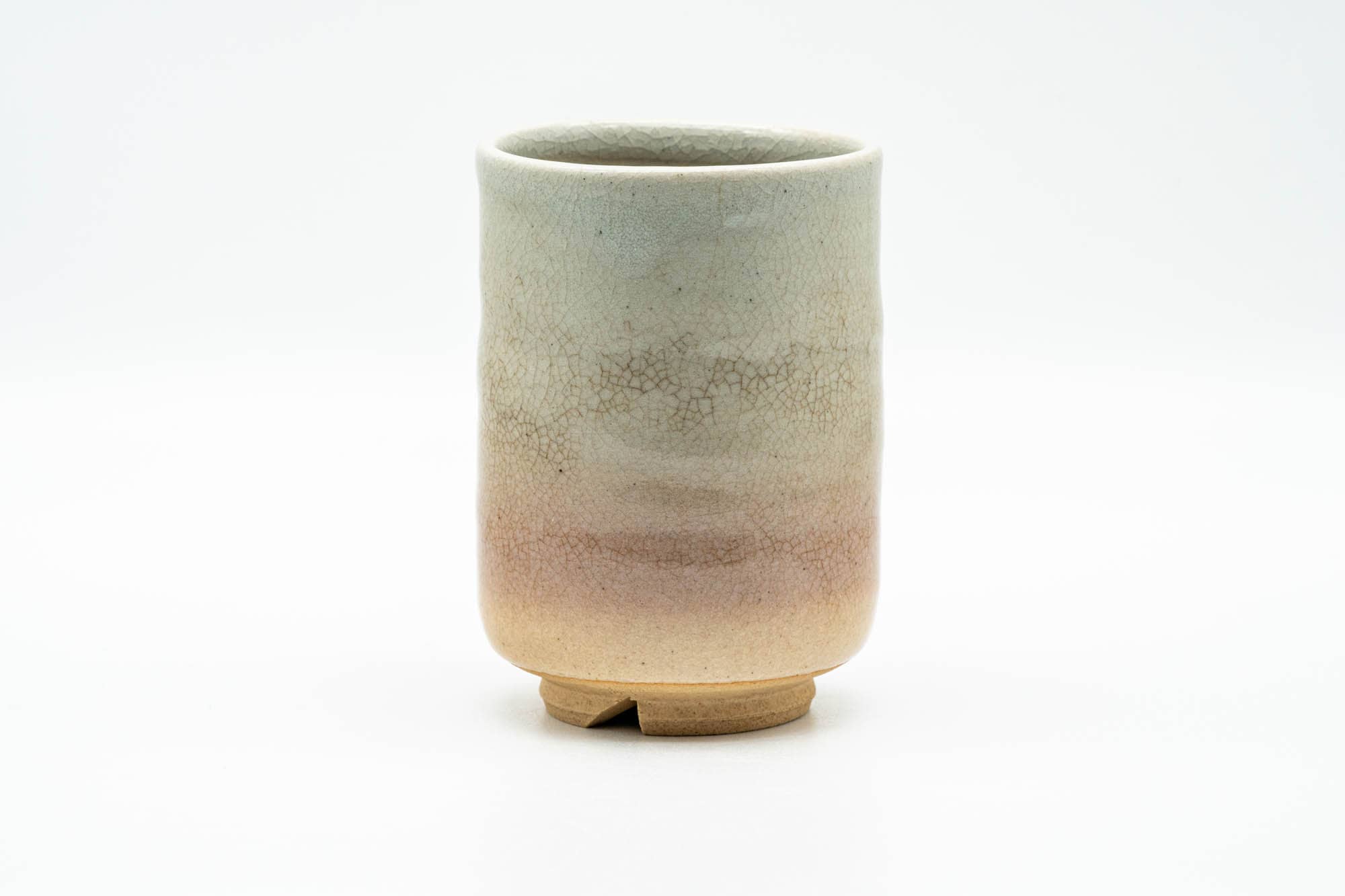 Japanese Teacup - Beige White Thumb Indented Hagi-yaki Yunomi - 180ml
