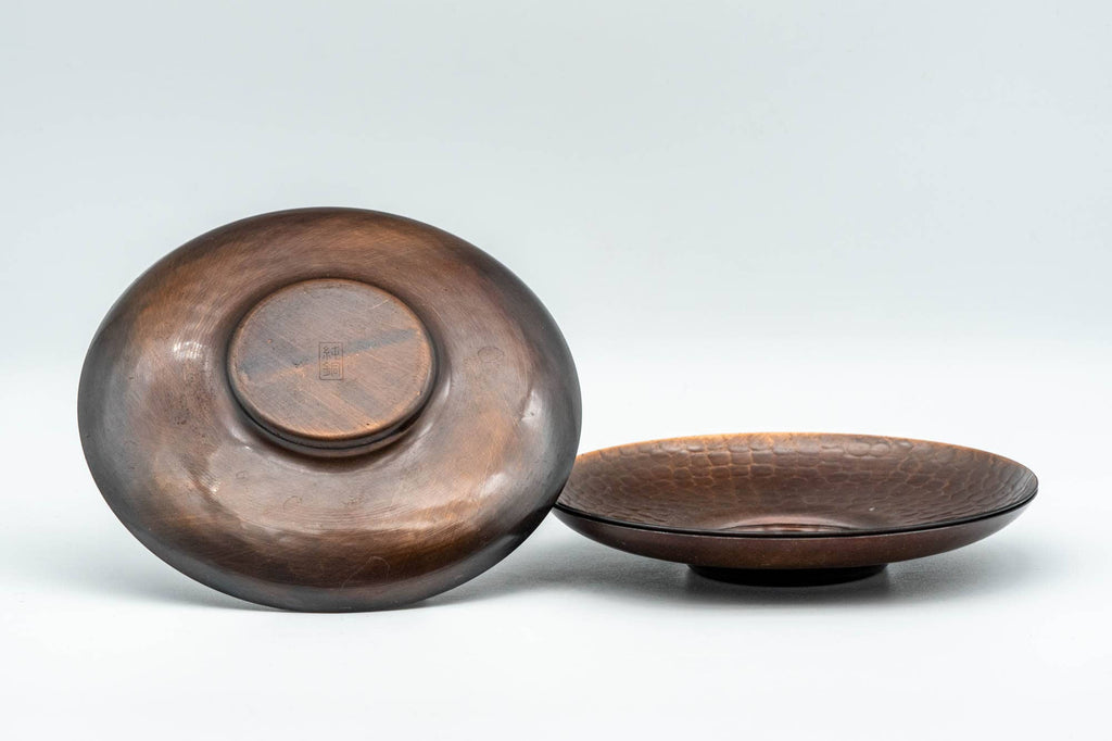 Japanese Chataku - Set of 3 Copper Scaled Tea Saucers
