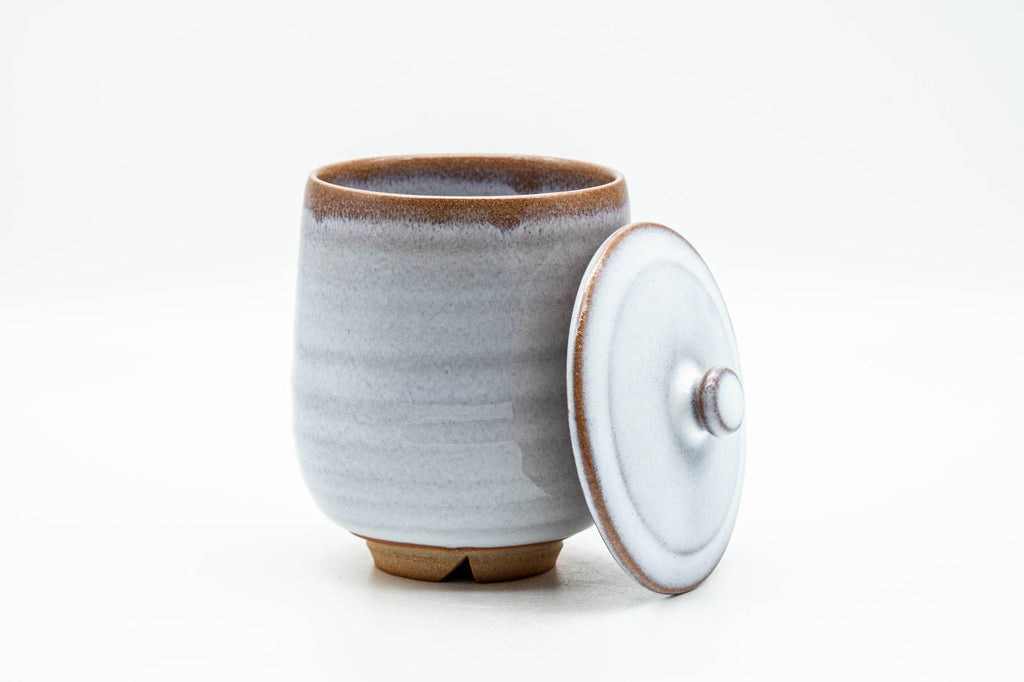 Japanese Teacup - Large White Glazed Hagi-yaki Lidded Yunomi - 220ml