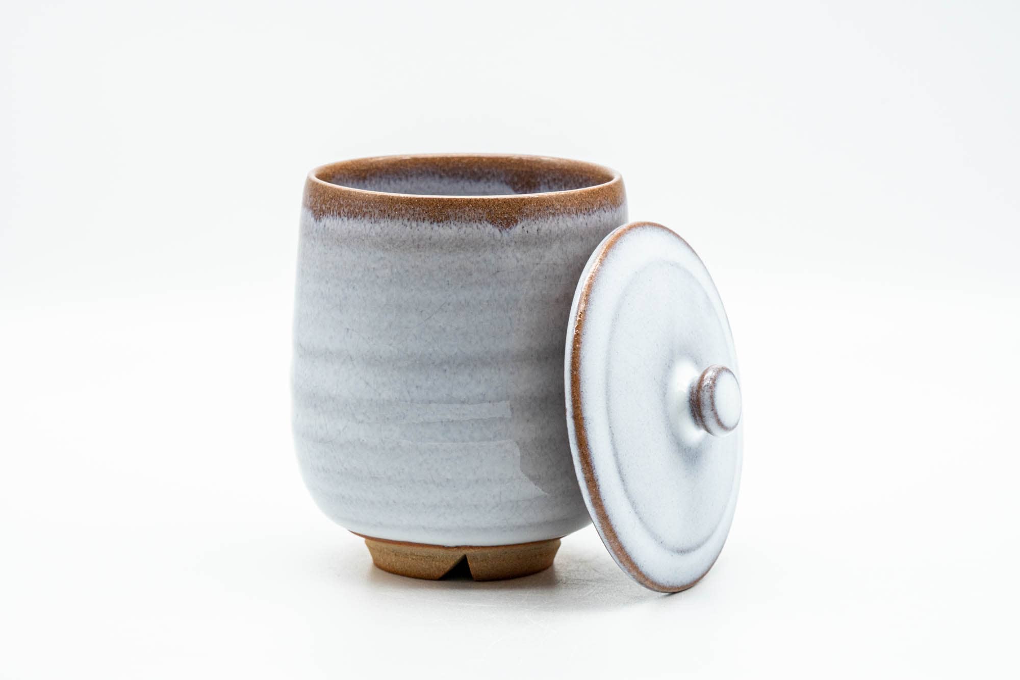 Japanese Teacup - Large White Glazed Hagi-yaki Lidded Yunomi - 220ml