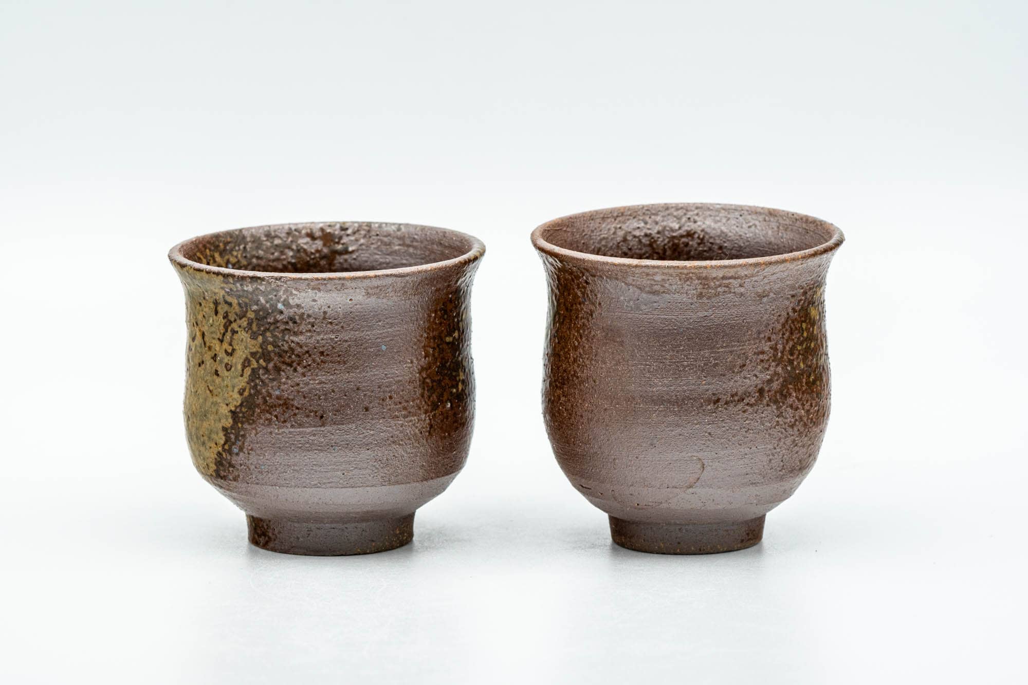 Japanese Teacups - Pair of Ash Green Glazed Guinomi - 55ml