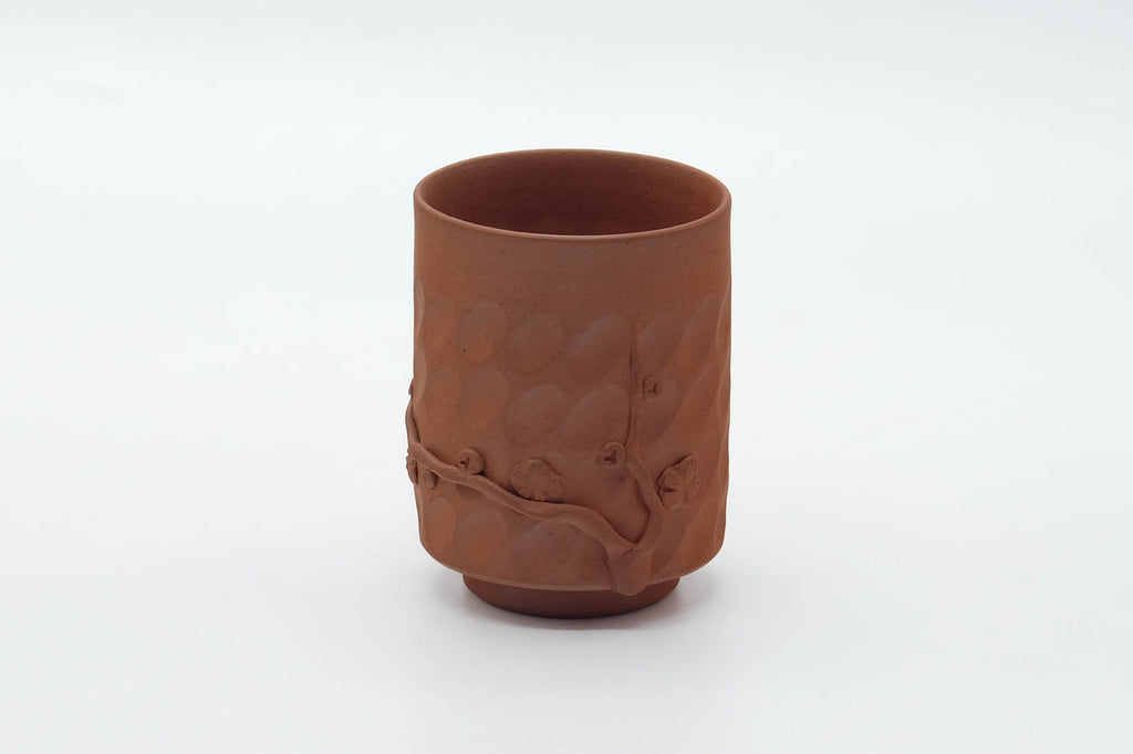 Japanese Teacup - Red Floral Nihonmatsu Banko-yaki Yunomi - 130ml