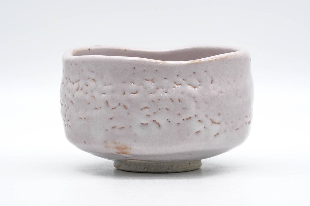 Japanese Matcha Bowl - 加藤秀山 Katou Hideyama - Pink White Shino Glazed Mino-yaki Chawan - 300ml