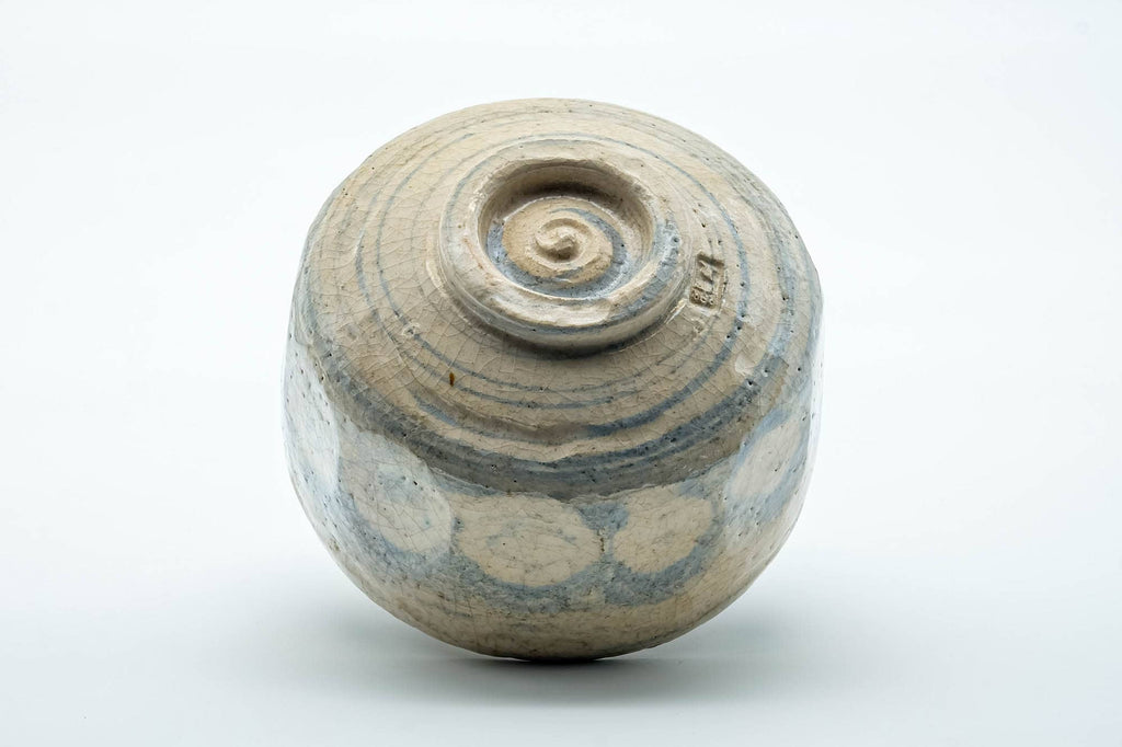 Japanese Matcha Bowl - 楽入窯 Rakunyu Kiln - Faceted Nerikomi Raku-yaki Chawan - 400ml