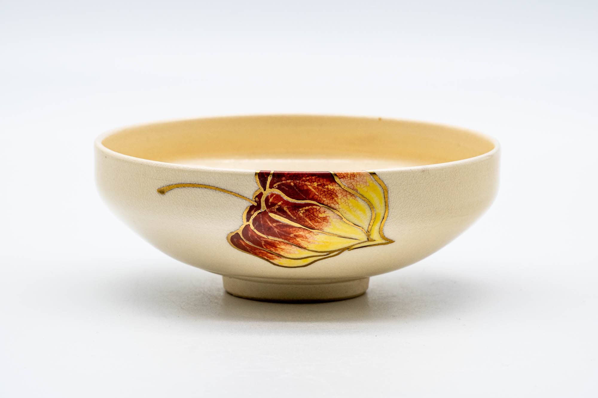 Japanese Matcha Bowl - Red Pepper Kyo-yaki Summer Chawan - 150ml