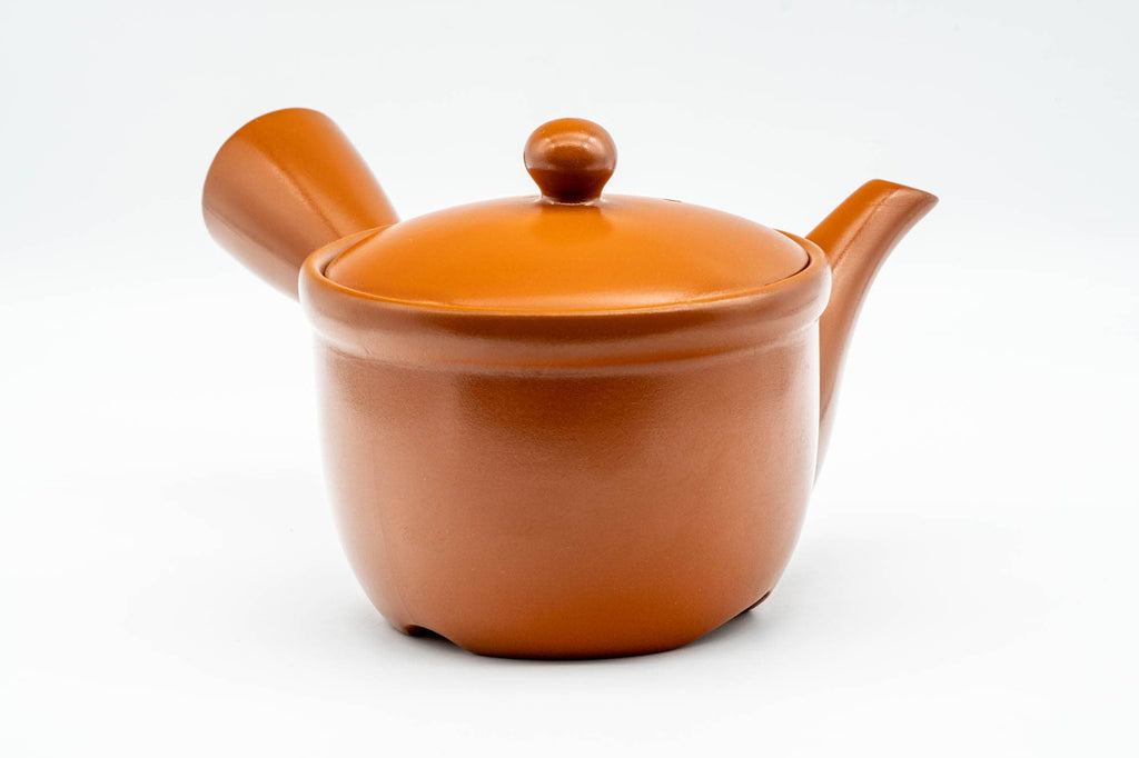 Japanese Kyusu - Red Shudei Tokoname-yaki Mesh Mould-made Teapot - 300ml