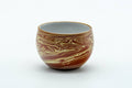 Japanese Teacup - Red Yellow Nerikomi White Inner-Glazed Tokoname-yaki Yunomi - 80ml