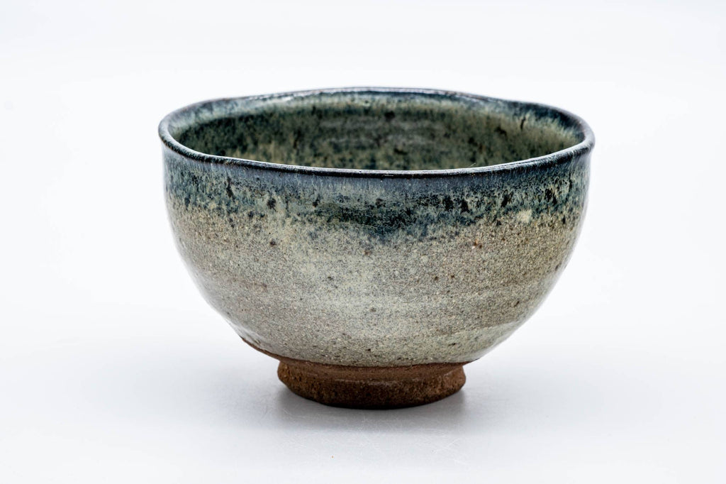 Japanese Matcha Bowl - Beige Blue Hare's Fur Glazed Wan-nari Chawan - 250ml