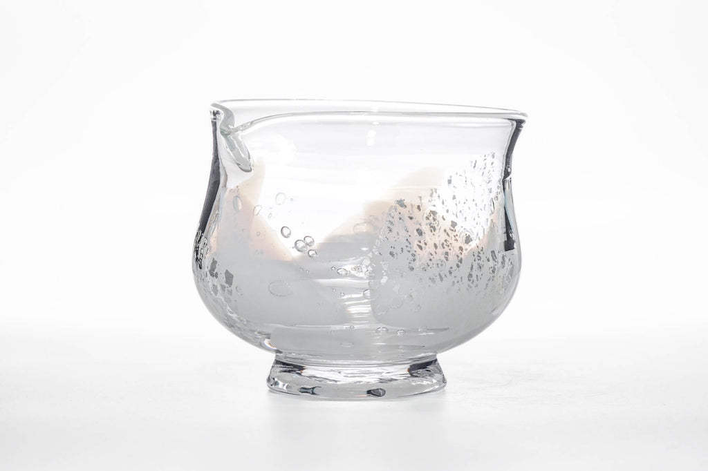 Tomoe 巴 - White Glass Spouted Matcha Bowl - 200ml