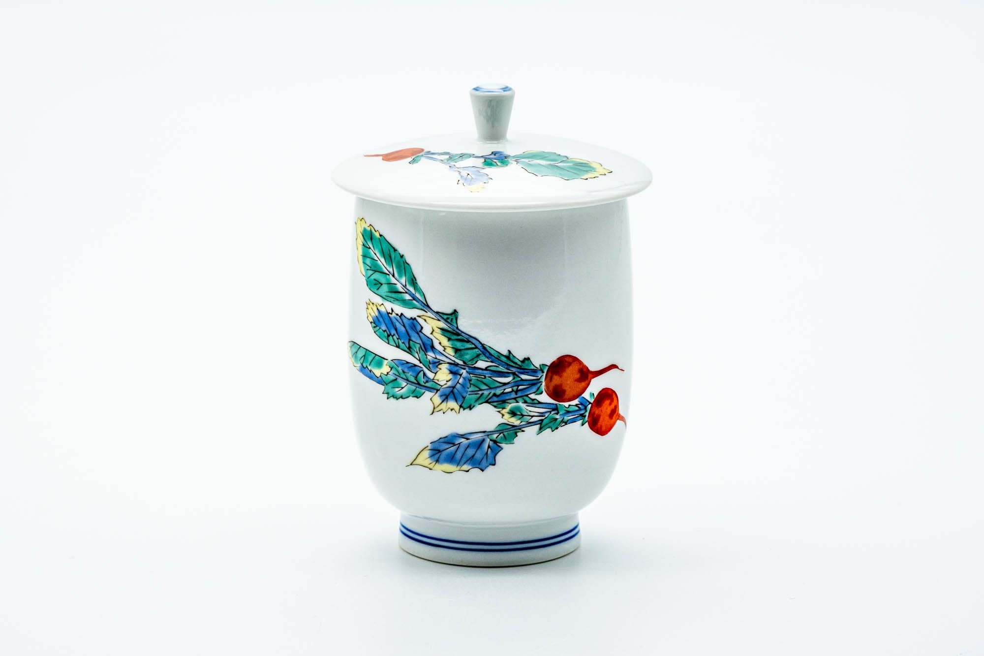 Japanese Teacup - Turnip Porcelain Arita-yaki Lidded Yunomi - 160ml