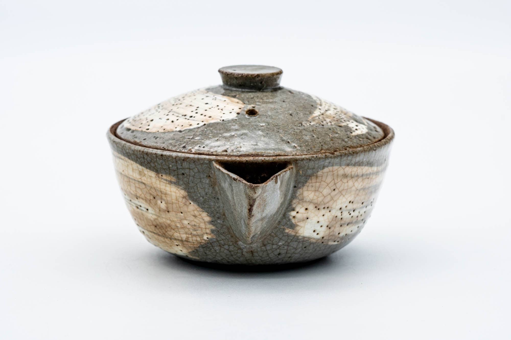 Japanese Houhin - Weathered Grey Hakeme Glazed Handleless Teapot - 140ml