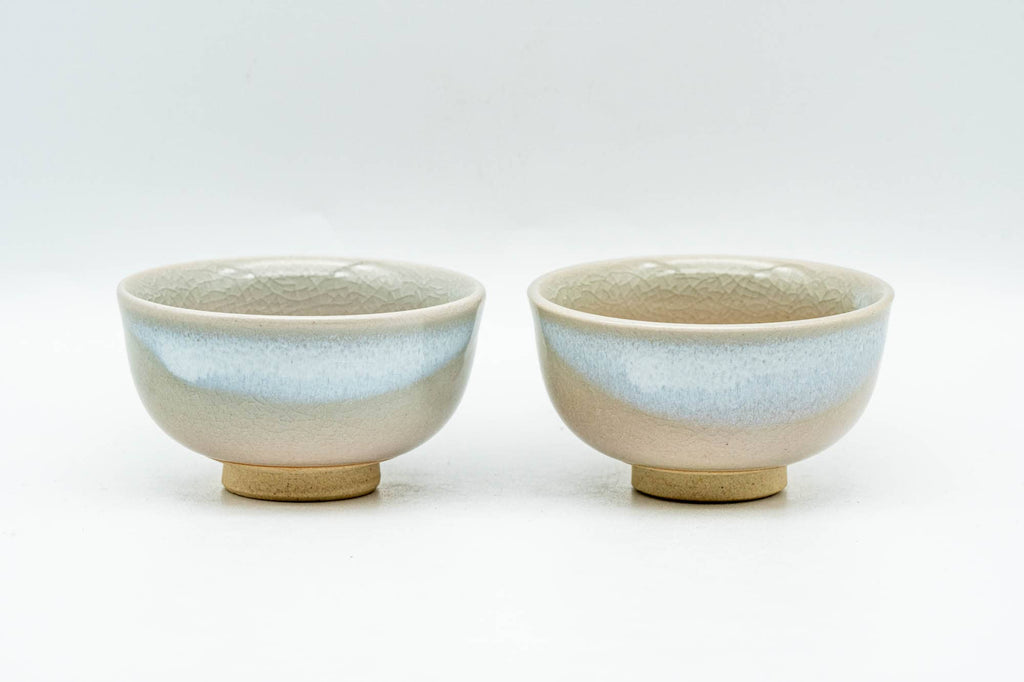 Japanese Teacup - 天鵬山 Tsubaki Kiln - Pair of Small Hagi-yaki Guinomi - 40ml
