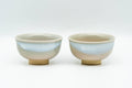 Japanese Teacup - 天鵬山 Tsubaki Kiln - Pair of Small Hagi-yaki Guinomi - 40ml