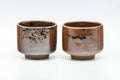 Japanese Teacups - Pair of Ash Brown Glazed Yunomi - 90ml