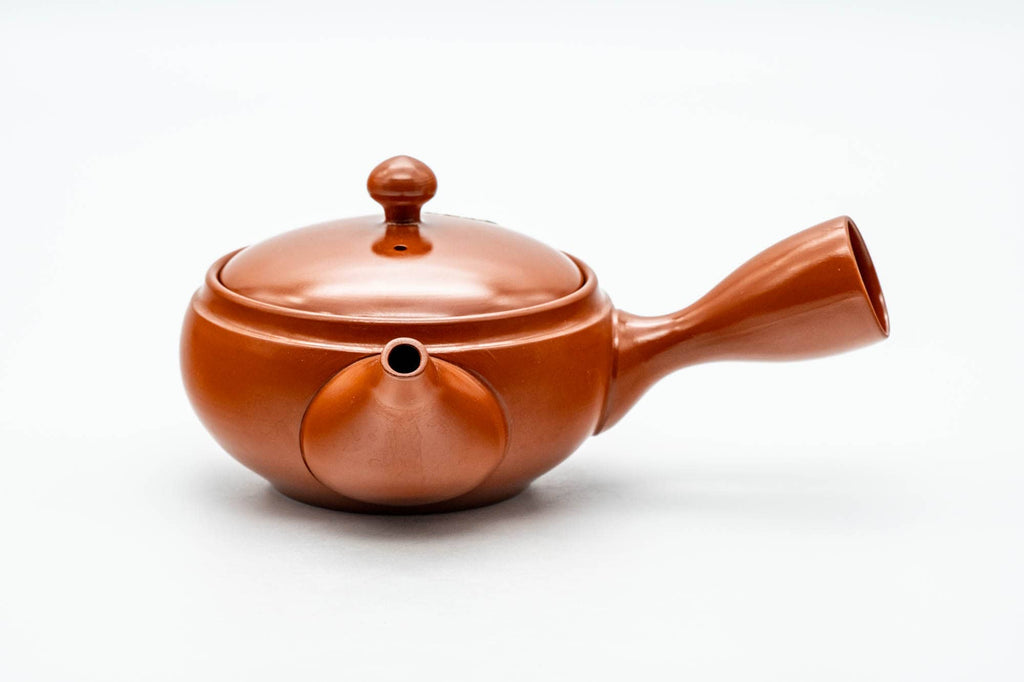 Japanese Kyusu - Classic Red Shudei Tokoname-yaki Mesh Teapot with Two Lids - 275ml