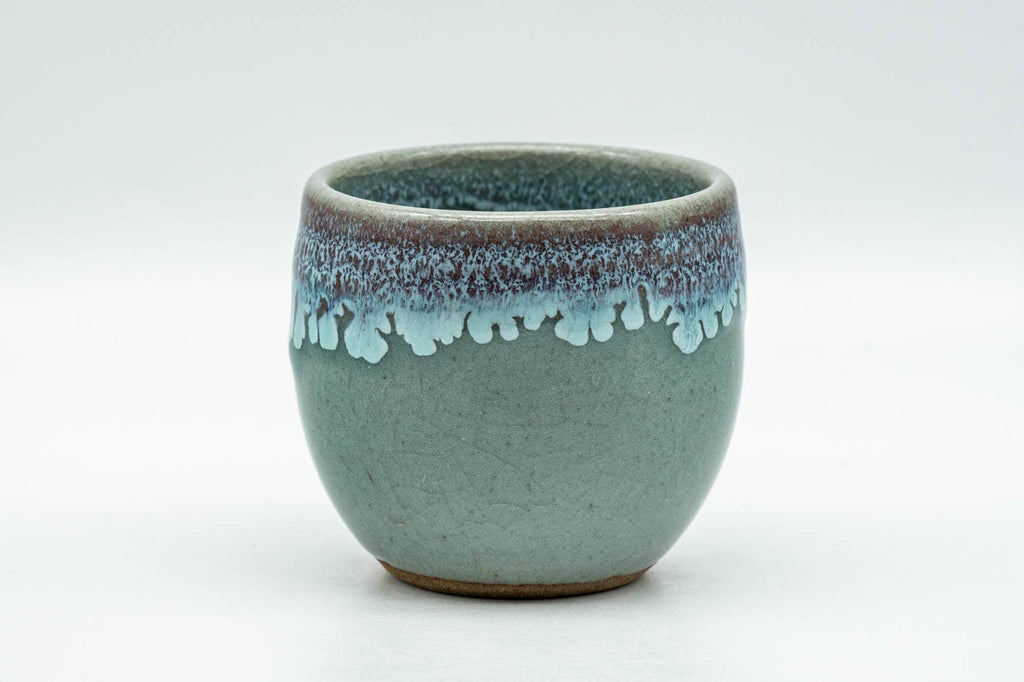 Japanese Teacup - Turquoise Purple Drip-Glazed Yunomi - 85ml