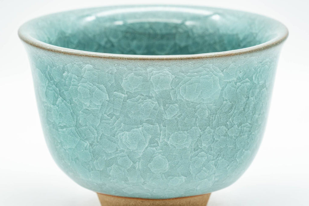 Japanese Teacup - Teal Snowflake Celadon Glazed Yunomi - 150ml