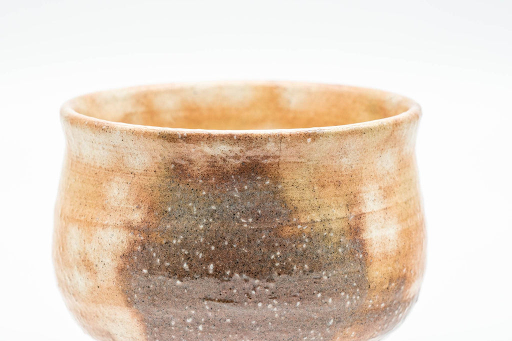 Japanese Teacups - Pair of Beige Brown Gohonte Hagi-yaki Yunomi - 180ml