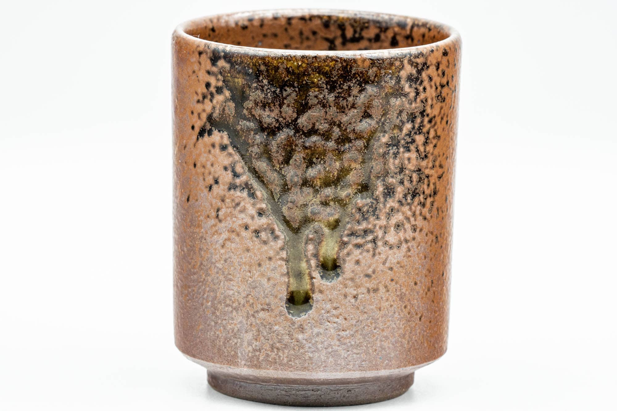 Japanese Teacup - Ash Green Drip-Glazed Shigaraki-yaki Yunomi - 160ml