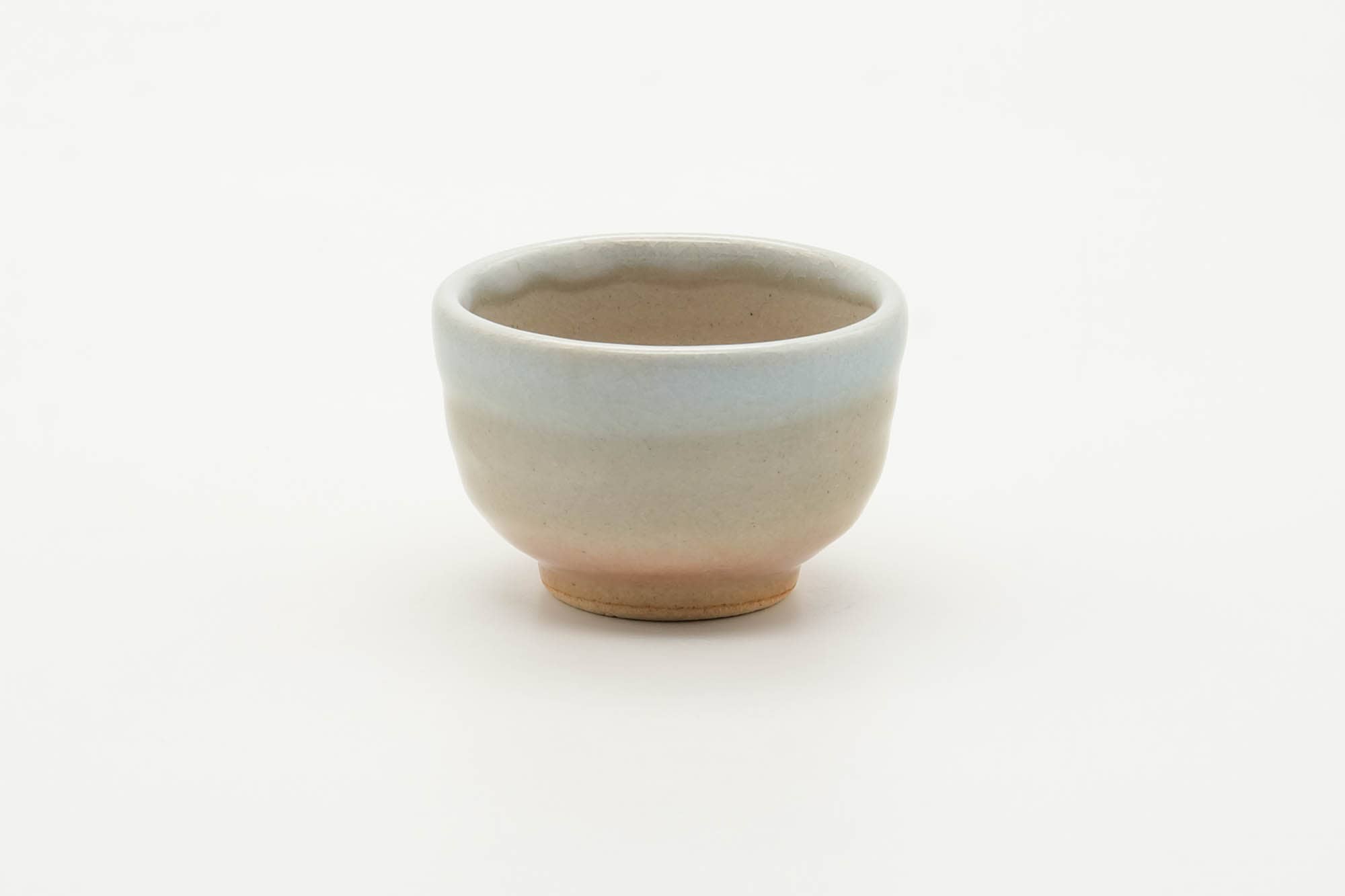 Japanese Teacup - Small Beige White Glazed Hagi-yaki Guinomi - 40ml