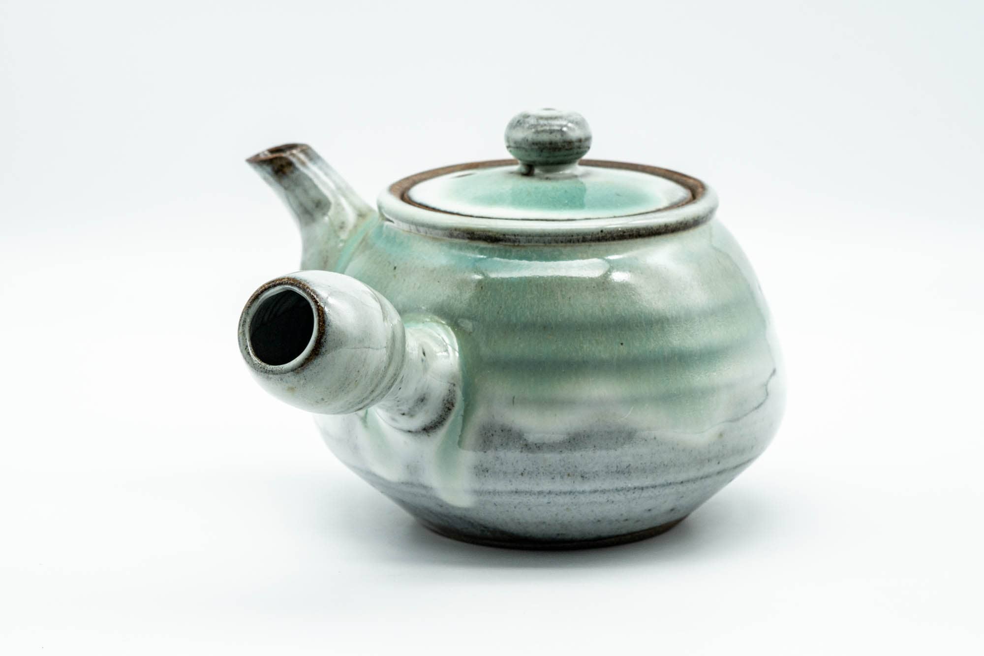 Japanese Kyusu - Green White Drip-Glazed Agano-yaki Do-ake Filter - 420ml