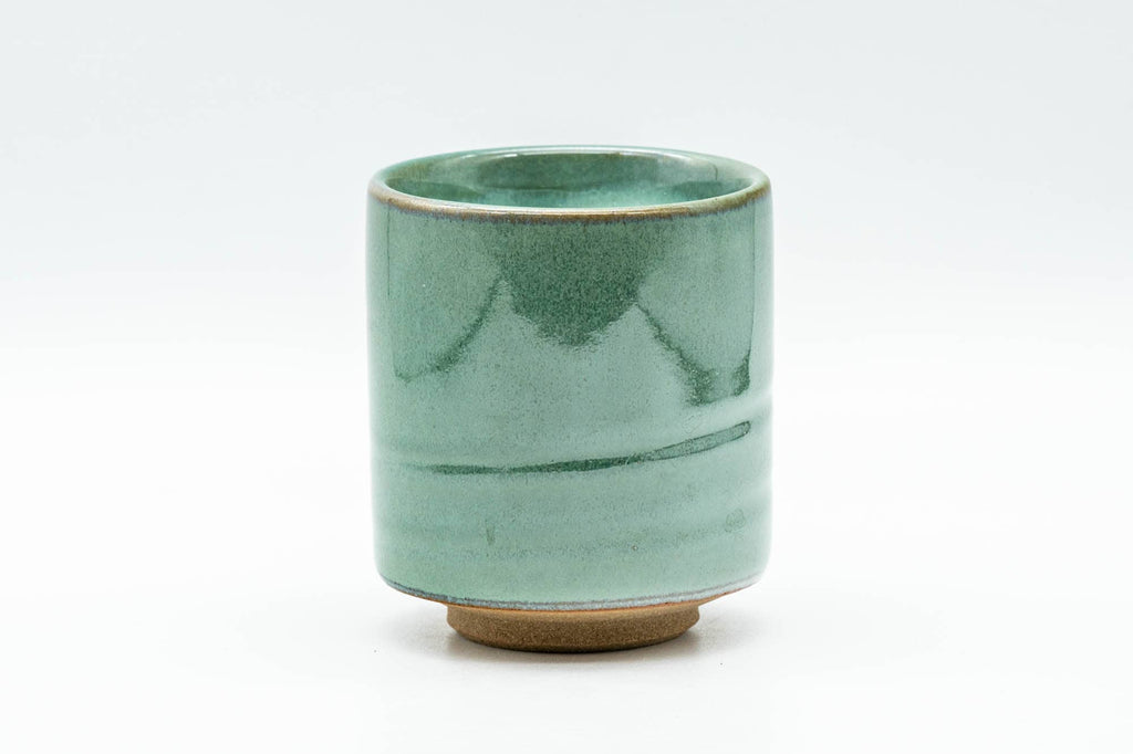 Japanese Teacups - Set of 4 Green Turquoise Tsutsu-gata Yunomi - 130ml