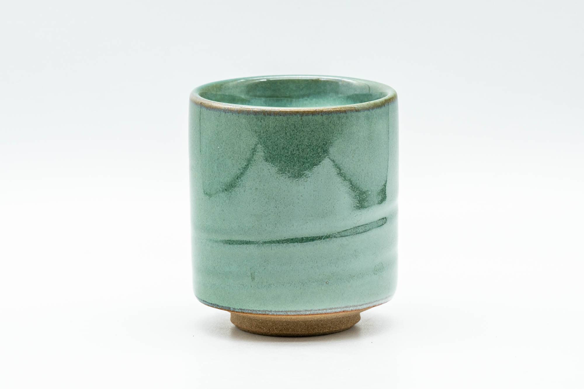 Japanese Teacups - Set of 4 Green Turquoise Tsutsu-gata Yunomi - 130ml