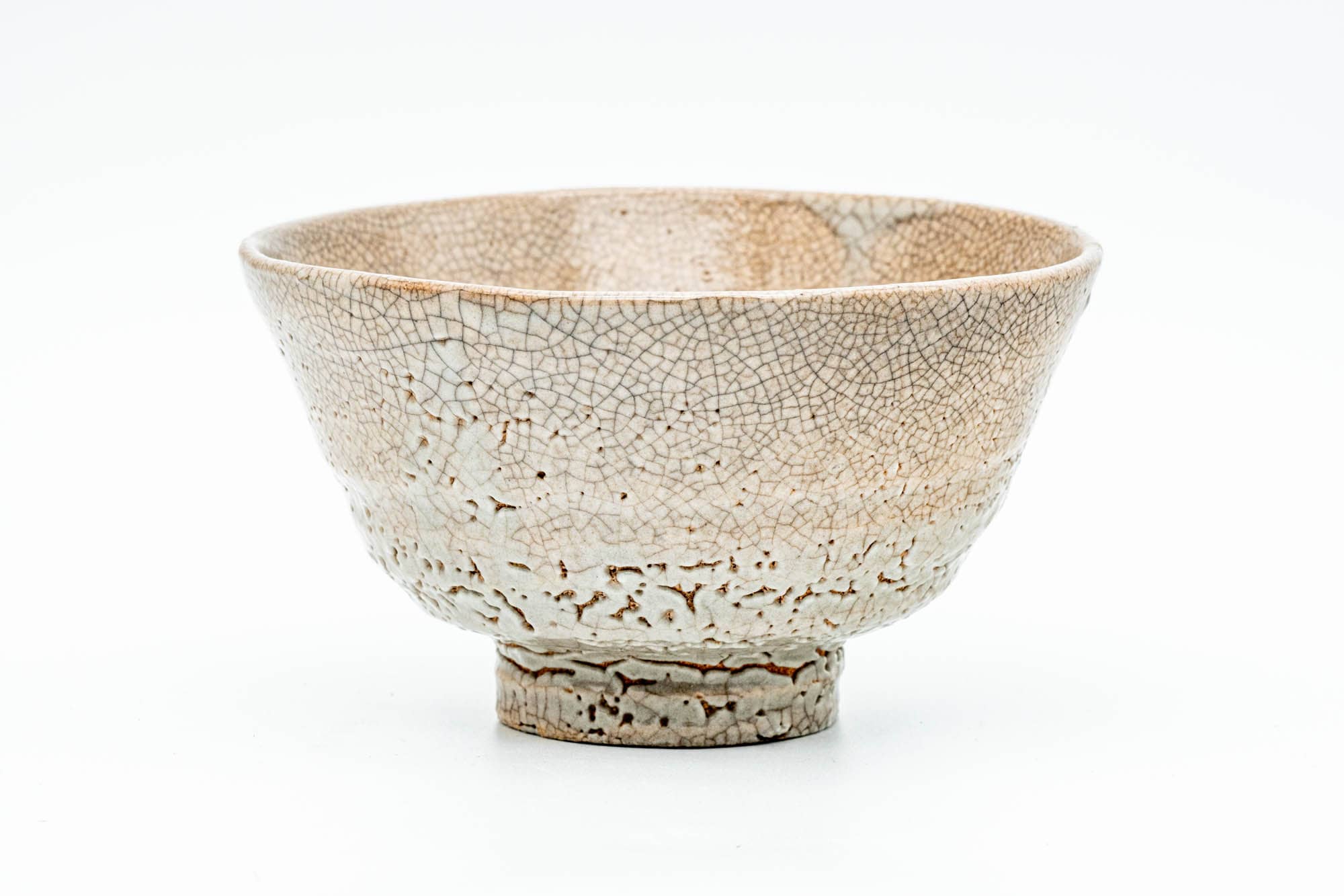 Japanese Matcha Bowl - 大井戸 Kairagi Shiro Glazed Ido-gata Chawan with Tomobako Wooden Box - 350ml