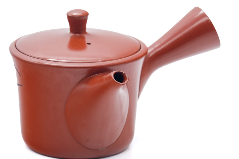 Japanese Kyusu - Bamboo Engraved Tokoname Mesh Teapot - 260ml
