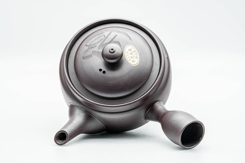 Japanese Kyusu - Engraved Swirls Banko-yaki Mesh Teapot - 330ml