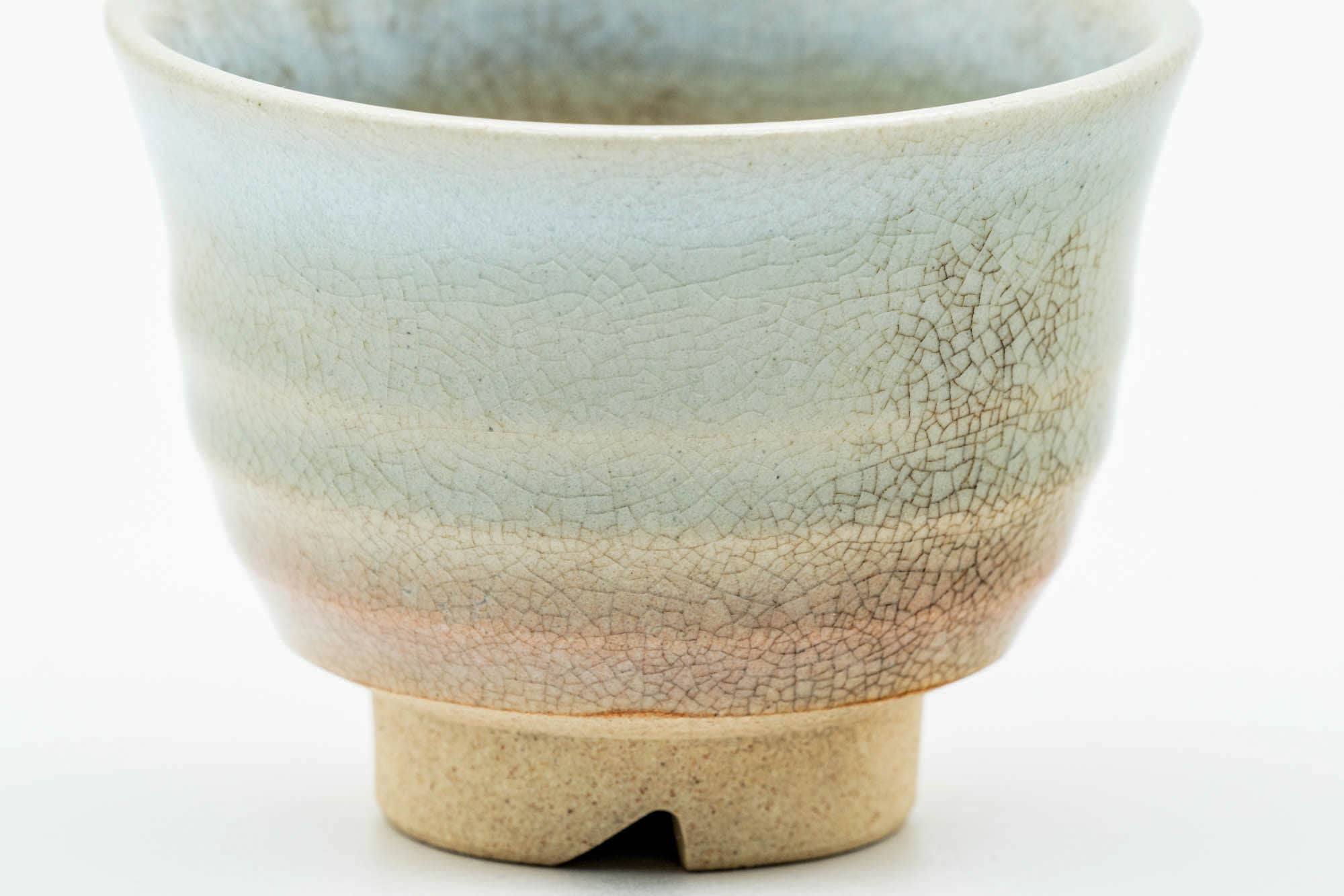 Japanese Teacup - Beige Pink White Weathered Hagi-yaki Yunomi - 90ml