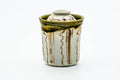 Japanese Teacup - Floral Striped Oribe-yaki Lidded Yunomi - 100ml