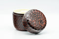 Japanese Chazutsu - Burgundy Plum Blossoms Plastic Tea Canister - 200ml