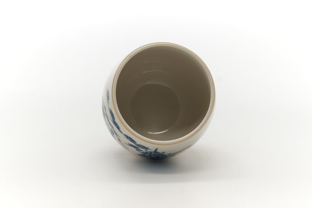 Japanese Teacup - Blue Motif Porcelain Yunomi - 155ml