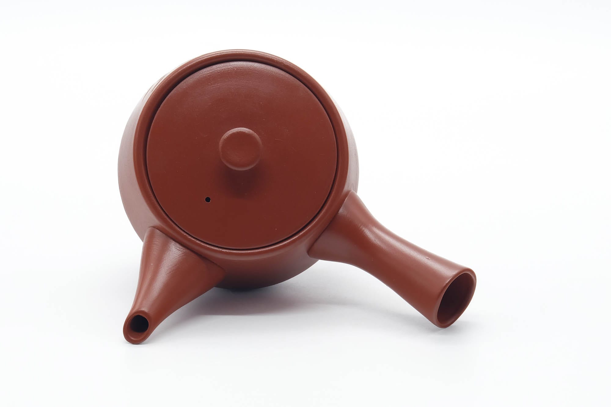 Japanese Kyusu - Bamboo Engraved Tokoname Red Shudei Teapot - 300ml