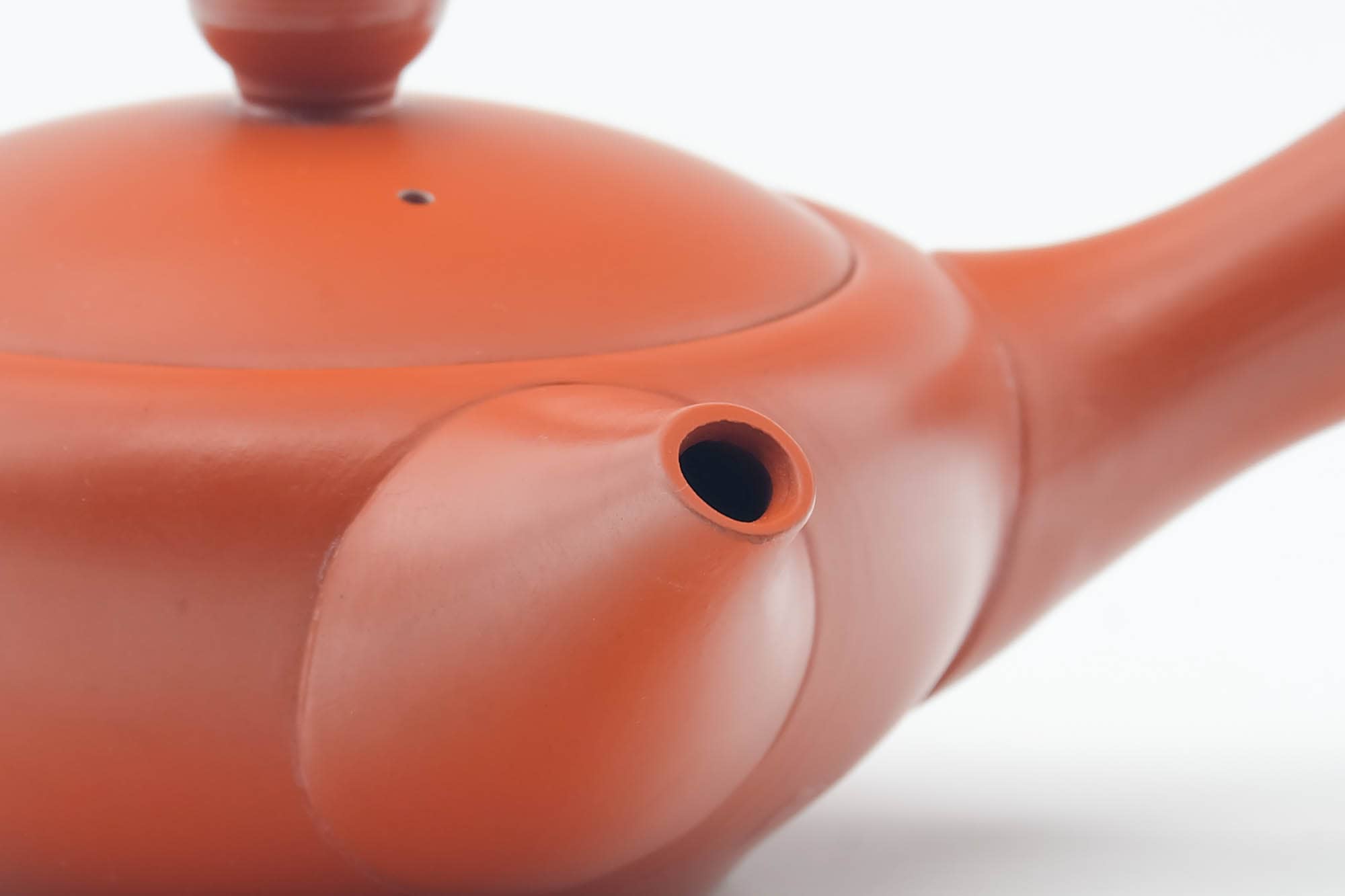 Japanese Kyusu - Smooth Red Shudei Tokoname-yaki Debeso Teapot - 150ml