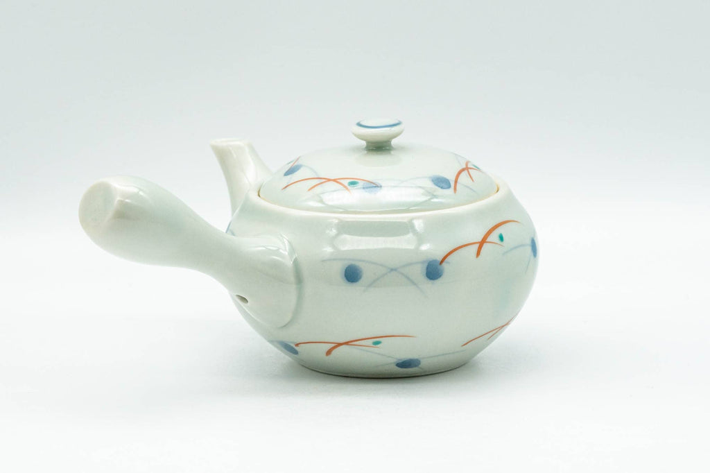 Japanese Kyusu - Geometric Polka-Dotted Arita-yaki Debeso Teapot - 130ml