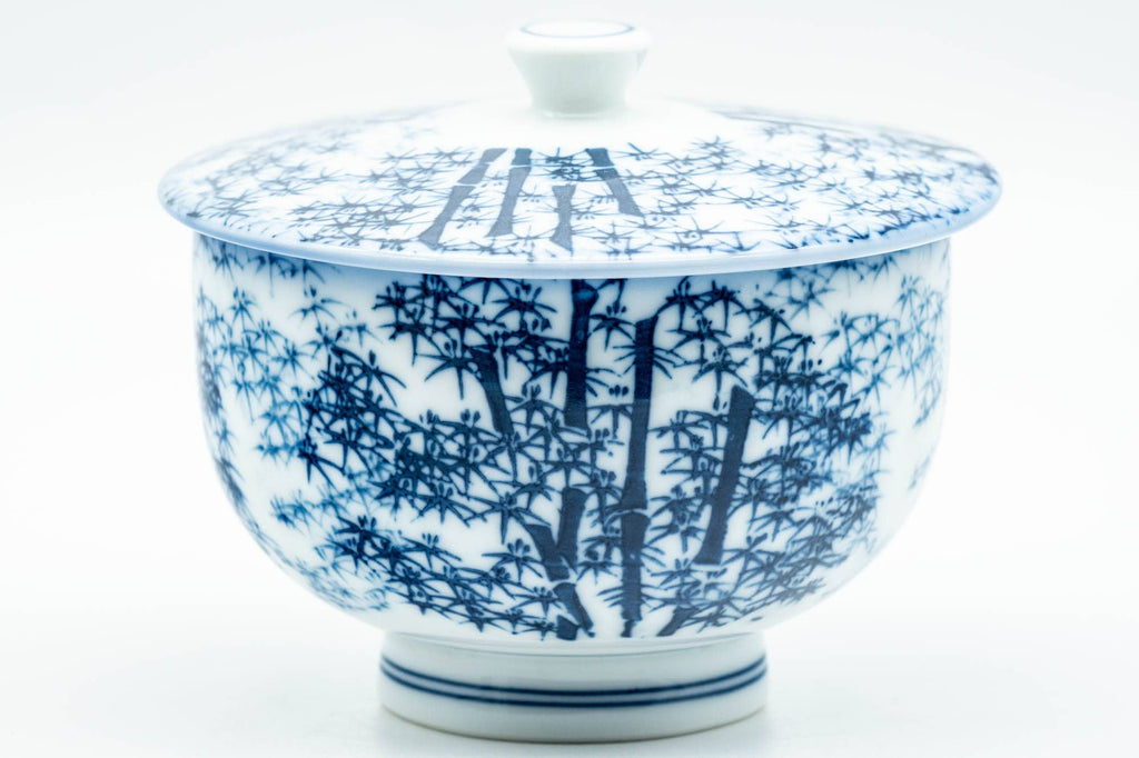 Japanese Teacup - Blue Bamboo Arita-yaki Lidded Yunomi - 140ml
