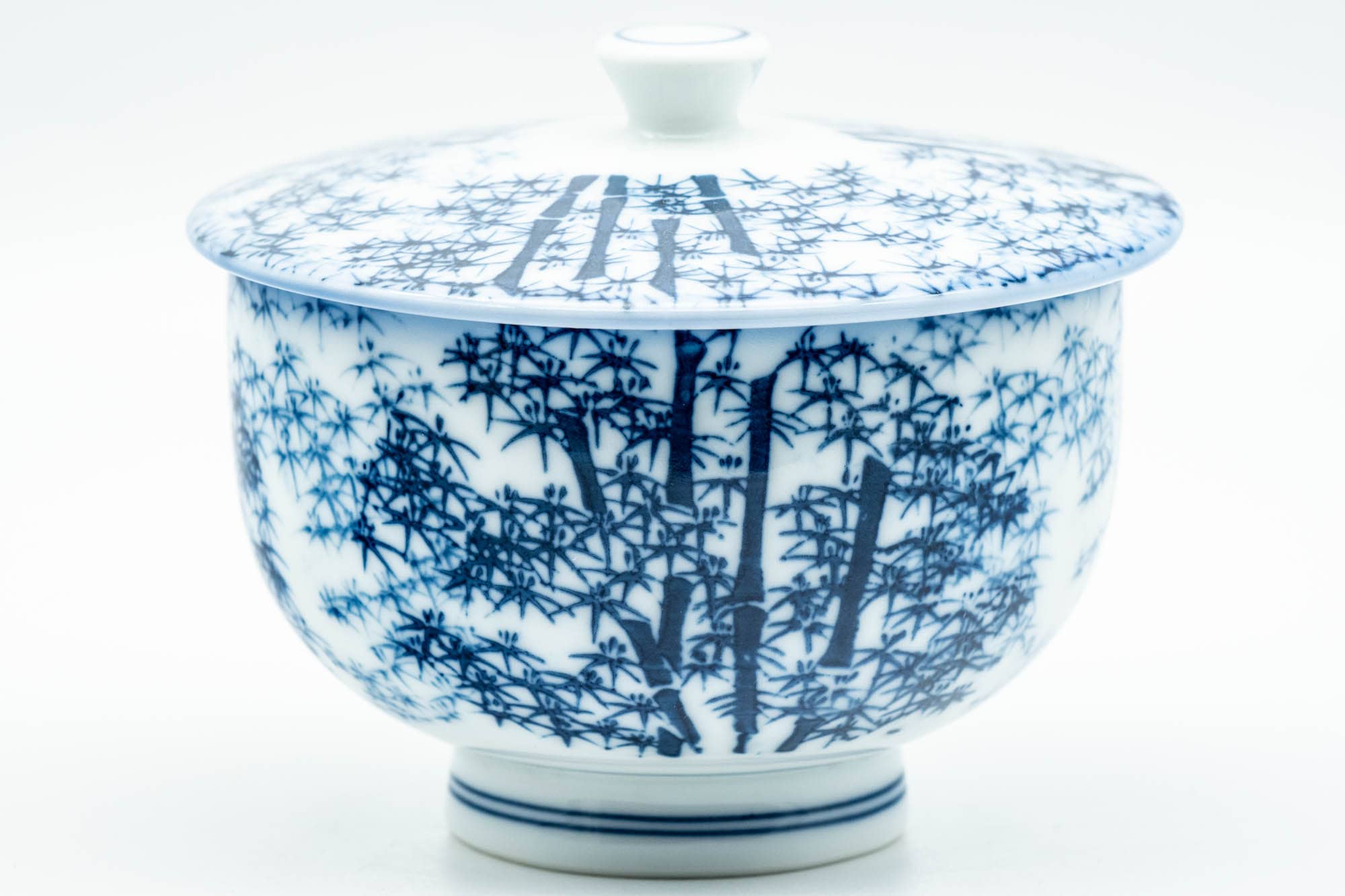 Japanese Teacup - Blue Bamboo Arita-yaki Lidded Yunomi - 140ml