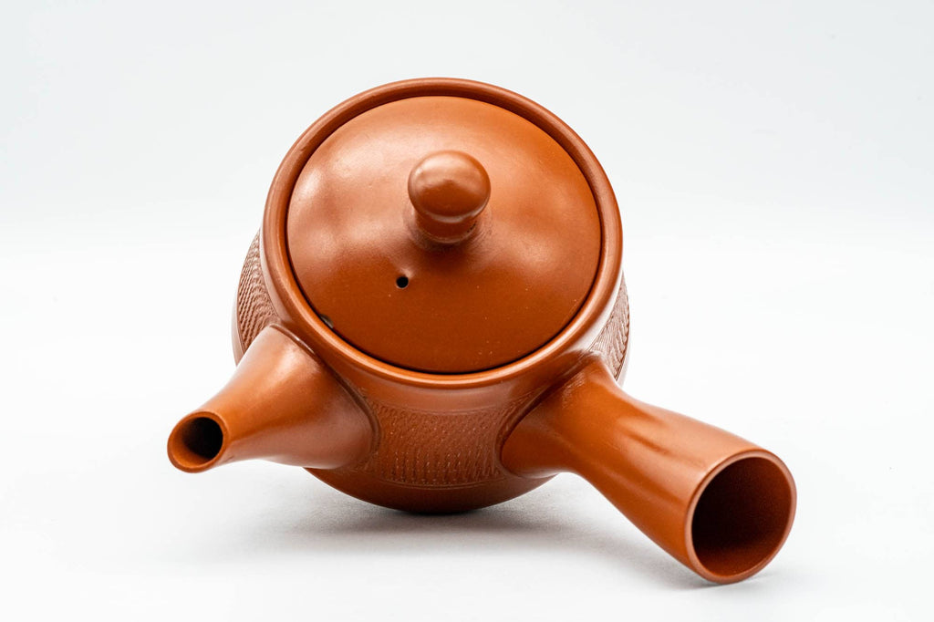 Japanese Kyusu - Red Shudei Tochiri Tokoname-yaki Mesh Teapot - 260ml