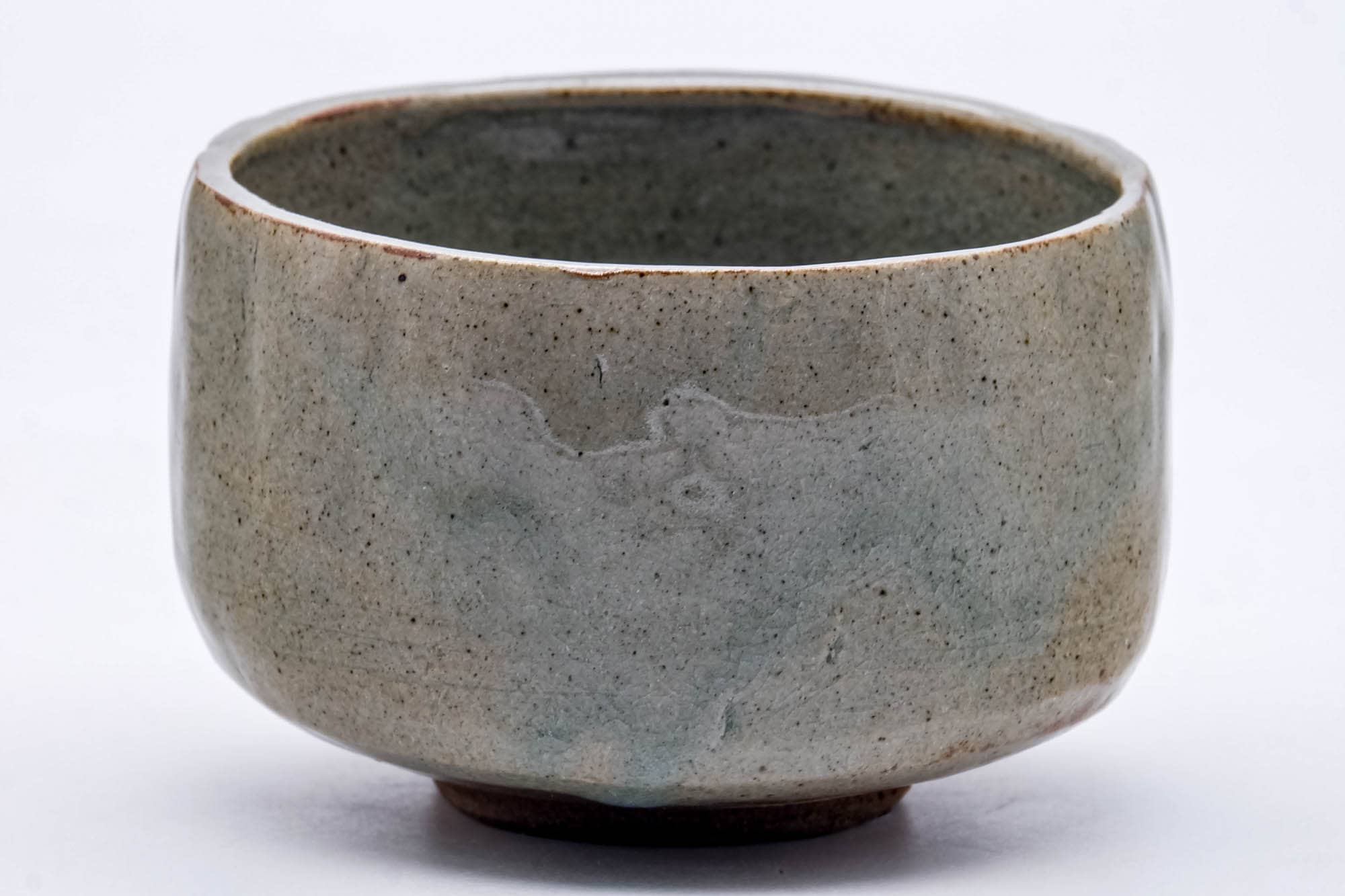 Japanese Matcha Bowl - Grey Glazed Wabi-Sabi Hantsutsu-gata Chawan - 300ml