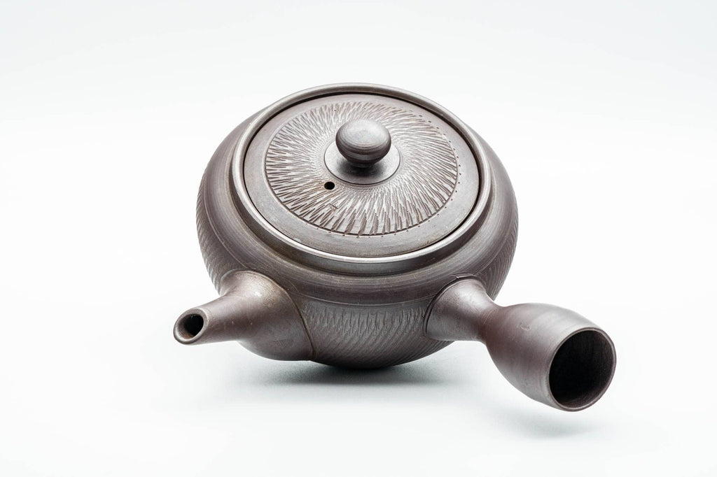 Japanese Kyusu - Engraved Banko-yaki Obi-ami 360 Strainer Teapot - 325ml