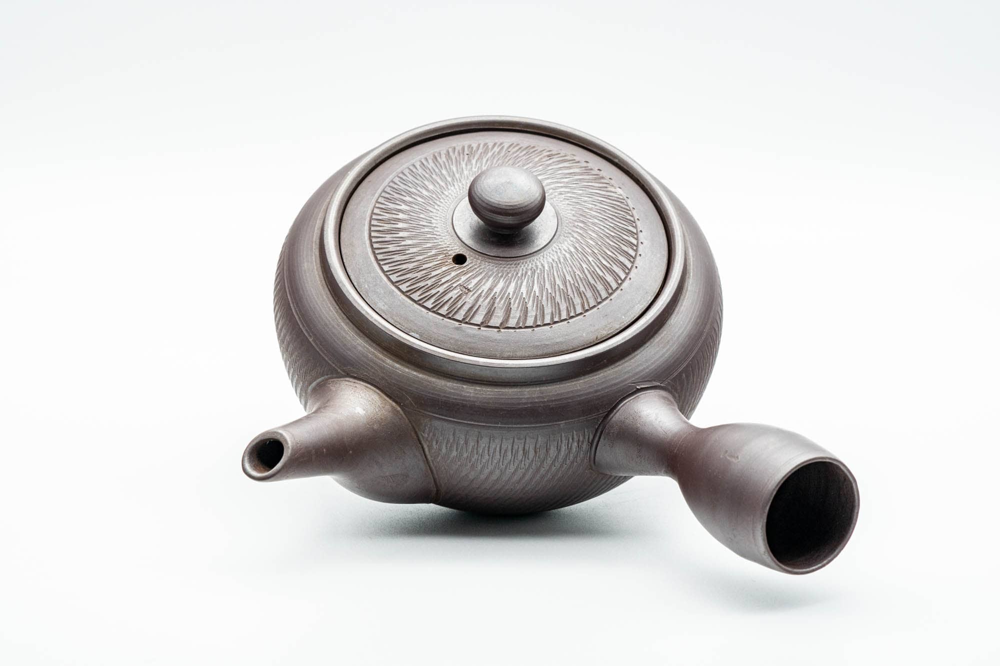 Japanese Kyusu - Engraved Banko-yaki Obi-ami 360 Strainer Teapot - 325ml