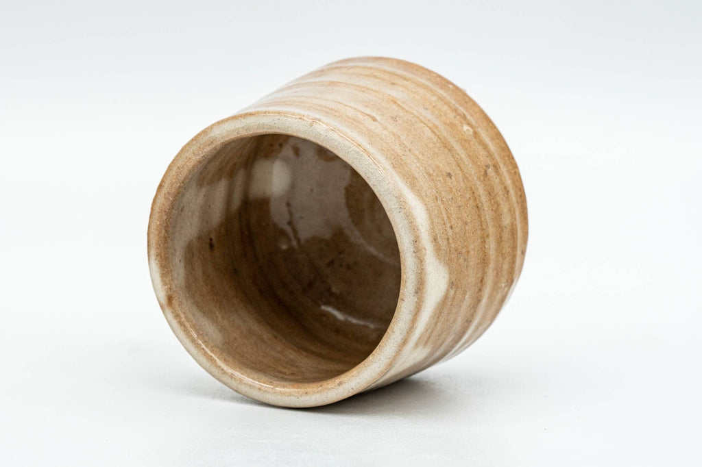 Japanese Teacup - Beige Drip-Glazed Hagi-yaki Yunomi - 70ml