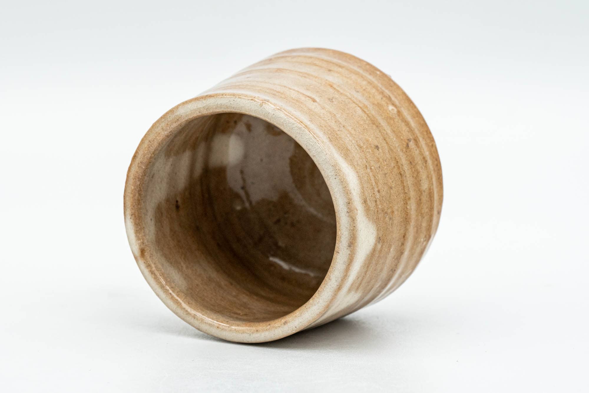 Japanese Teacup - Beige Drip-Glazed Hagi-yaki Yunomi - 70ml