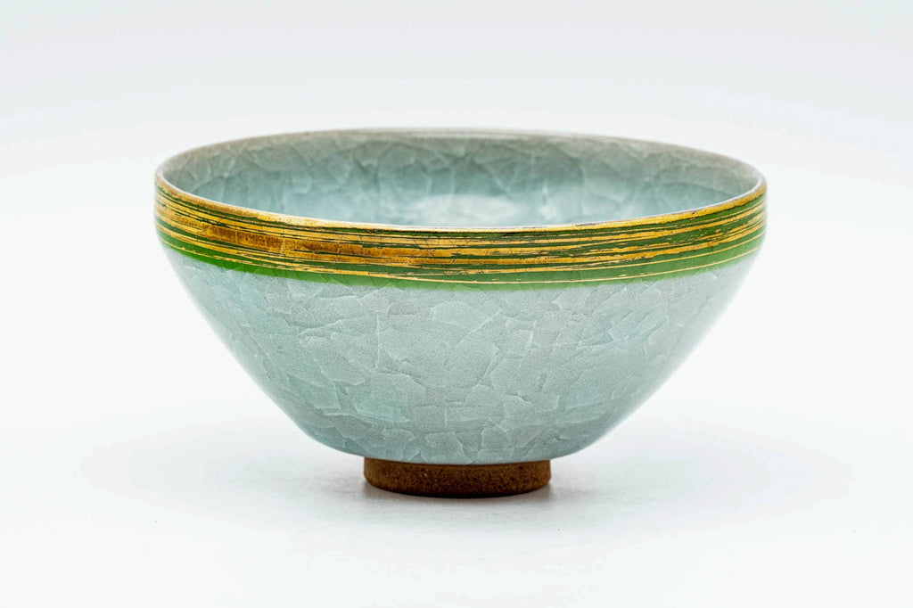 Japanese Matcha Bowl - Kawai Masaki 川合正樹 - Celadon Glazed Tenmoku-gata Chawan