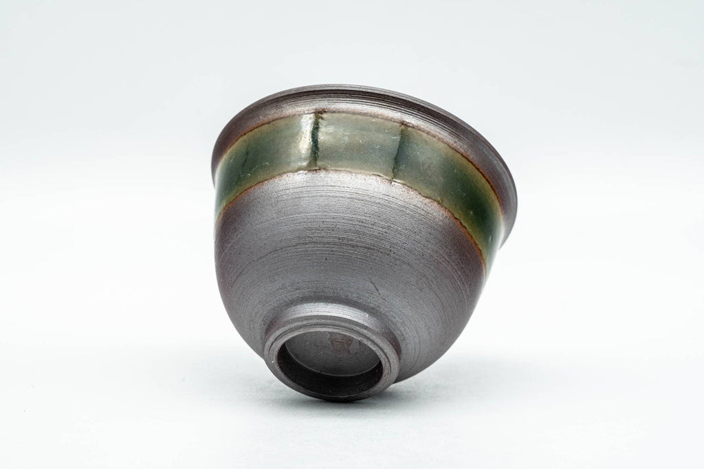 Japanese Teacup - Purple Green Glazed Banko-yaki Yunomi - 70ml