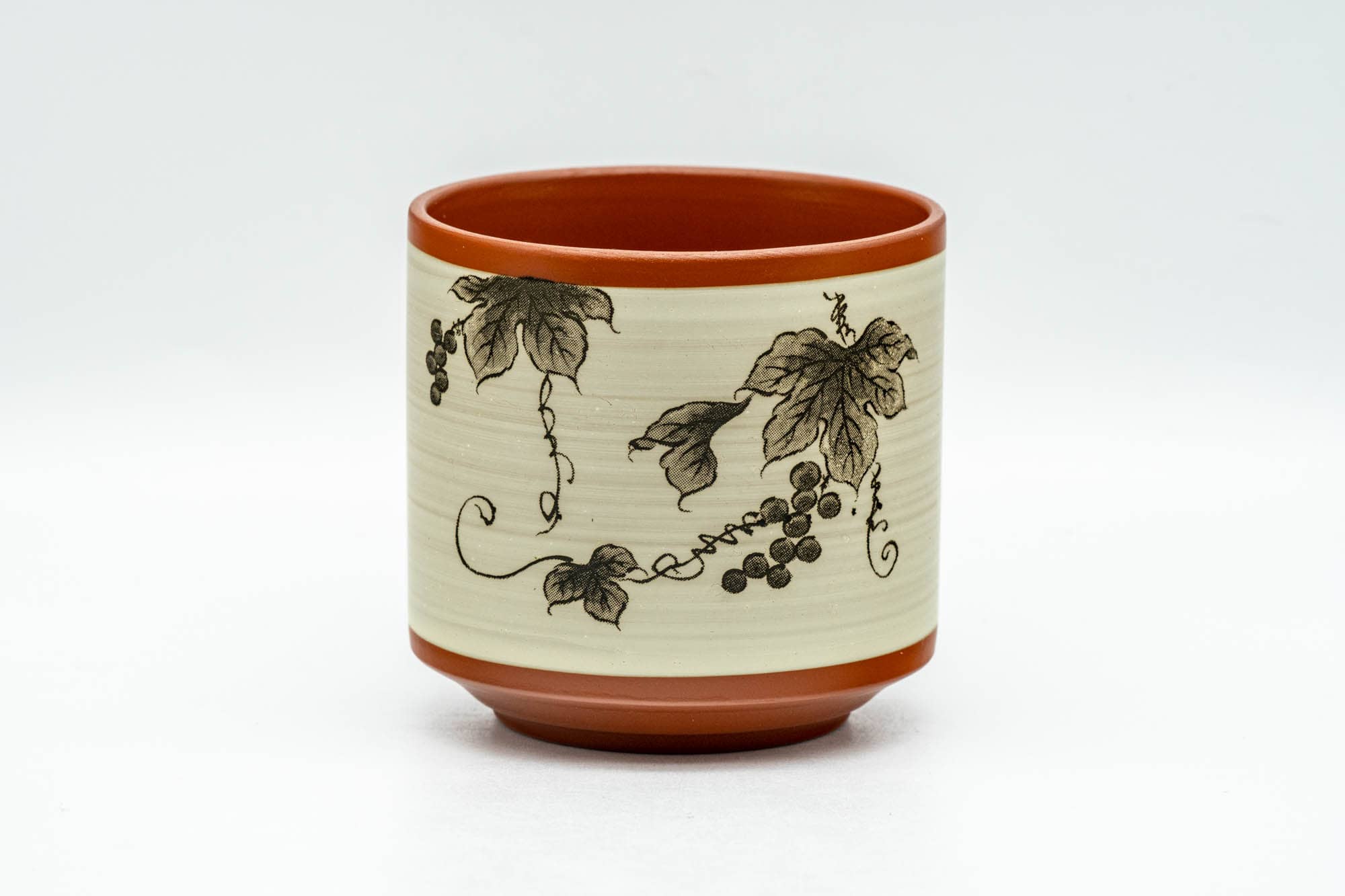 Japanese Teacup - Beige Grapevines Tokoname-yaki Yunomi - 120ml
