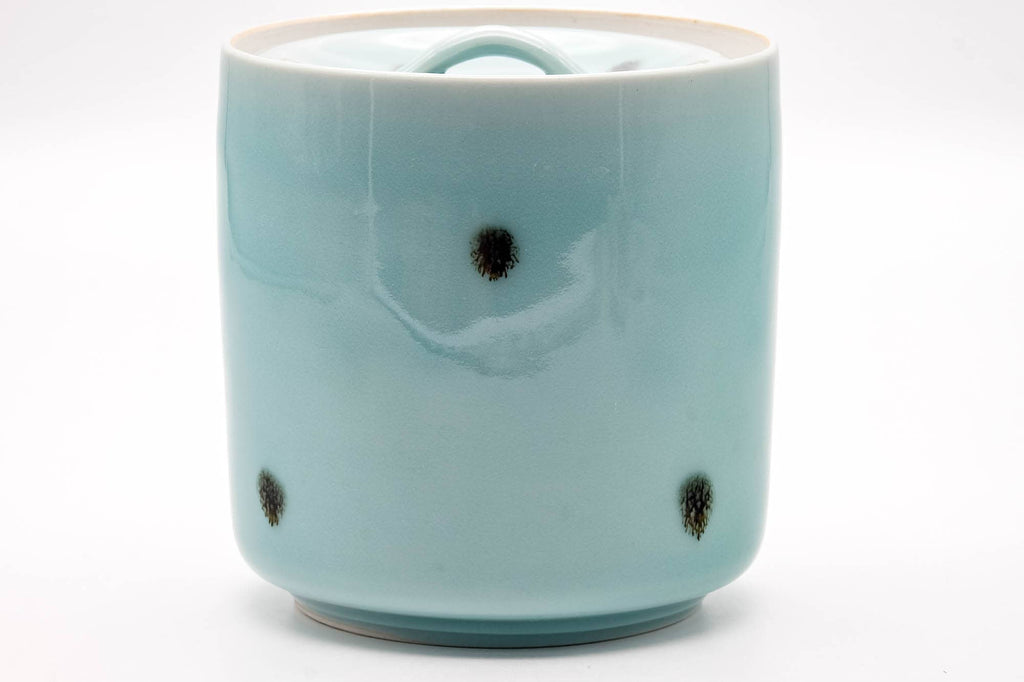 Japanese Mizusashi - Spotted Teal Porcelain Fresh Water Container - 1200ml